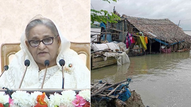 পরিদর্শন ও ত্রাণ বিতরণের জন্য পটুয়াখালীর কলাপাড়ায় পৌঁছেছেন প্রধানমন্ত্রী