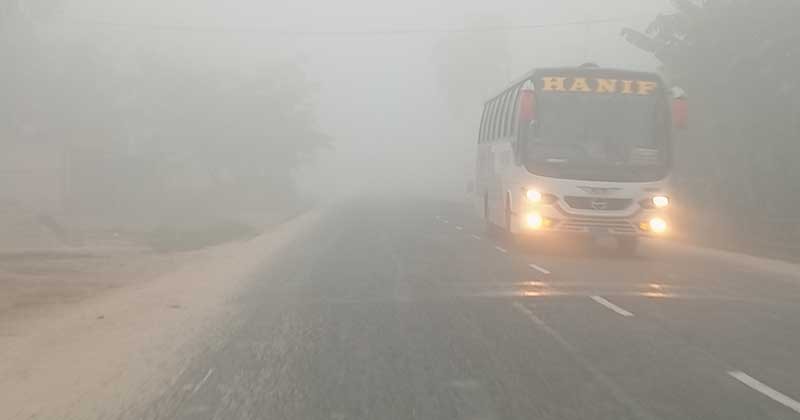 তাপমাত্রা ১৫ ডিগ্রি সেলসিয়াস, ঘন কুয়াশার চাদরে পঞ্চগড়ের জনপদ